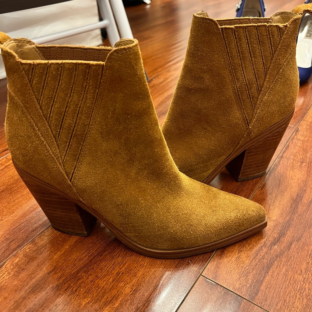 Marc Fisher Tan Suede Ankle Boots